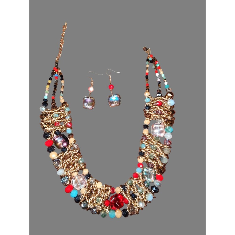 Women's Colorful Collar Jewelry Set